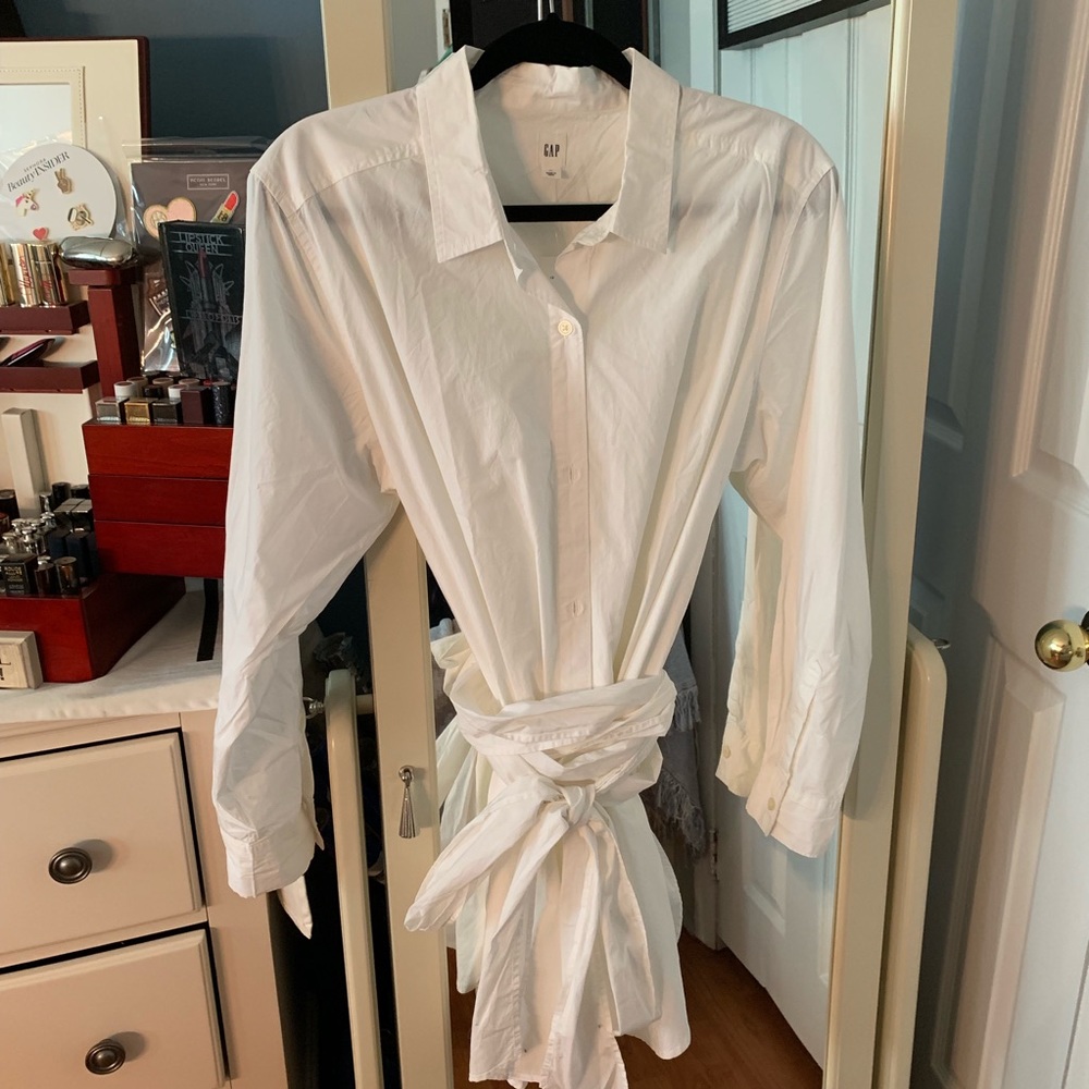 Gap Button Down Tunic with Wrap Around Belt XL NWT